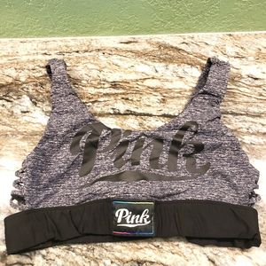 Victoria's Secret Pink Women's Ultimate Sports Bra in Size L Heather Black